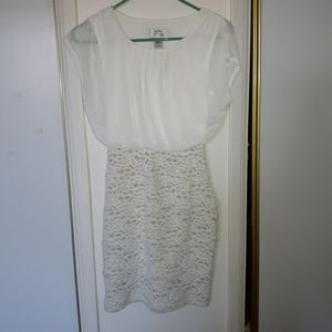 White Lace Body Con Dress